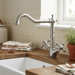 Aquanello Heritage Ascot Classic Kitchen Nostalgic Stainless Steel Kitchen Faucet with Angled Spout NB-4002-HA